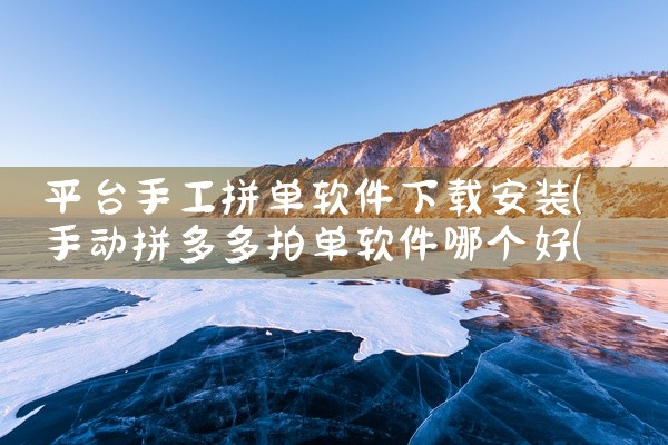 平台手工拼单软件下载安装